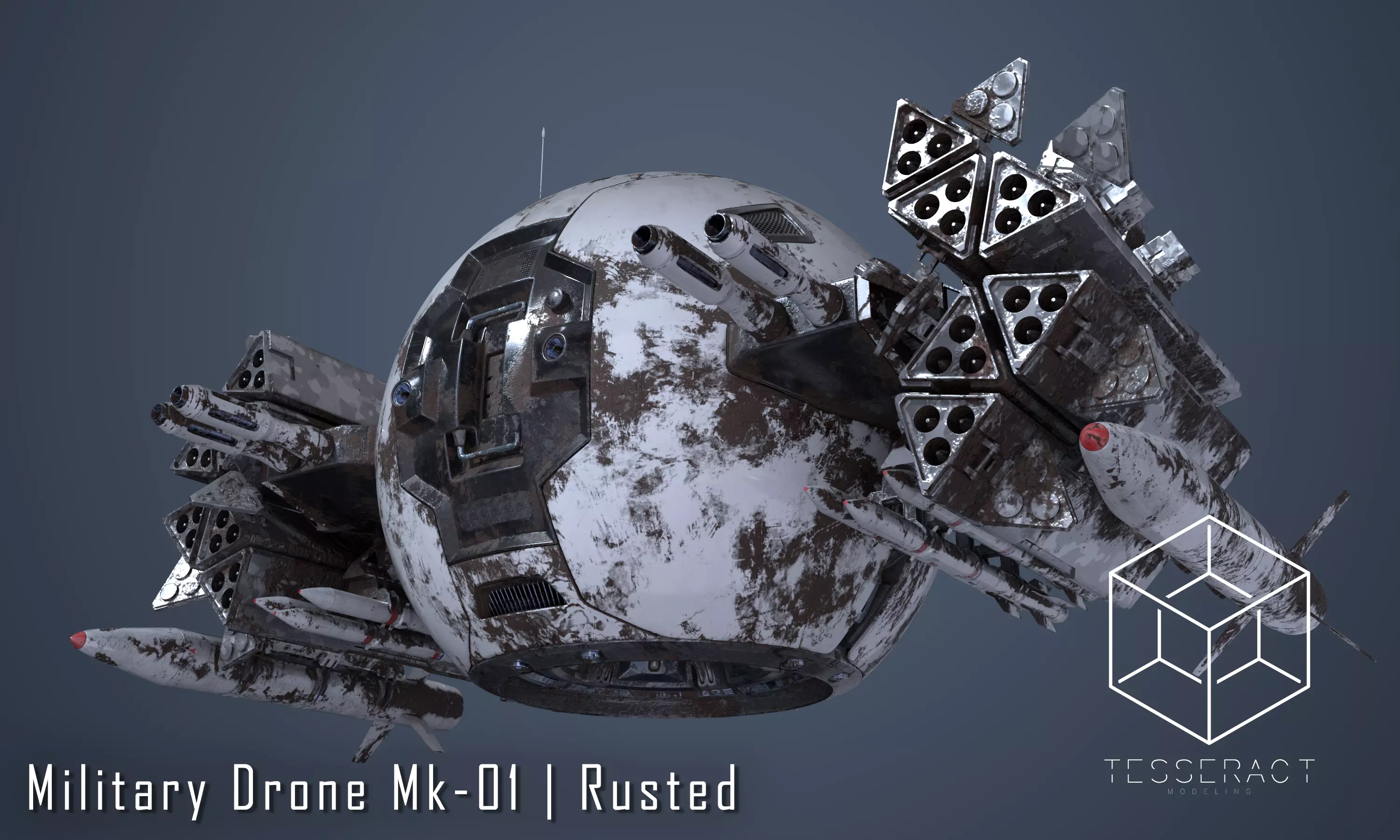 Military Drone Mk1 Rusted 3D model_0