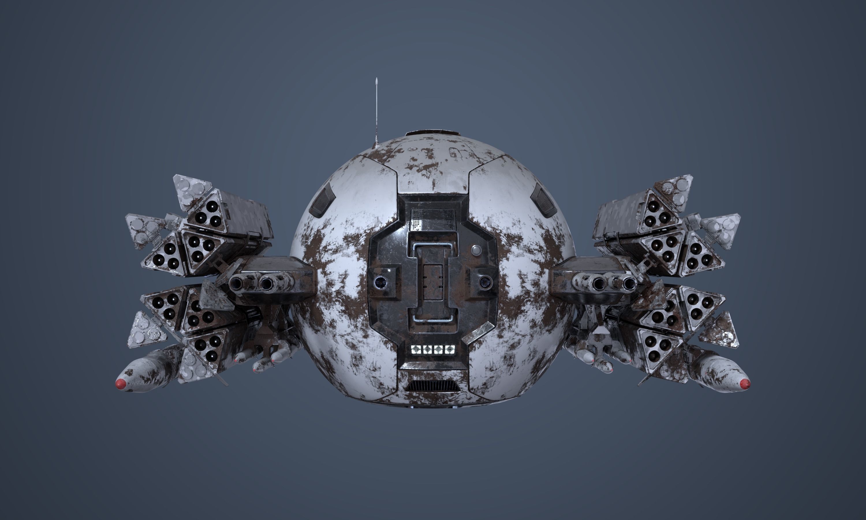 Military Drone Mk1 Rusted 3D model_1