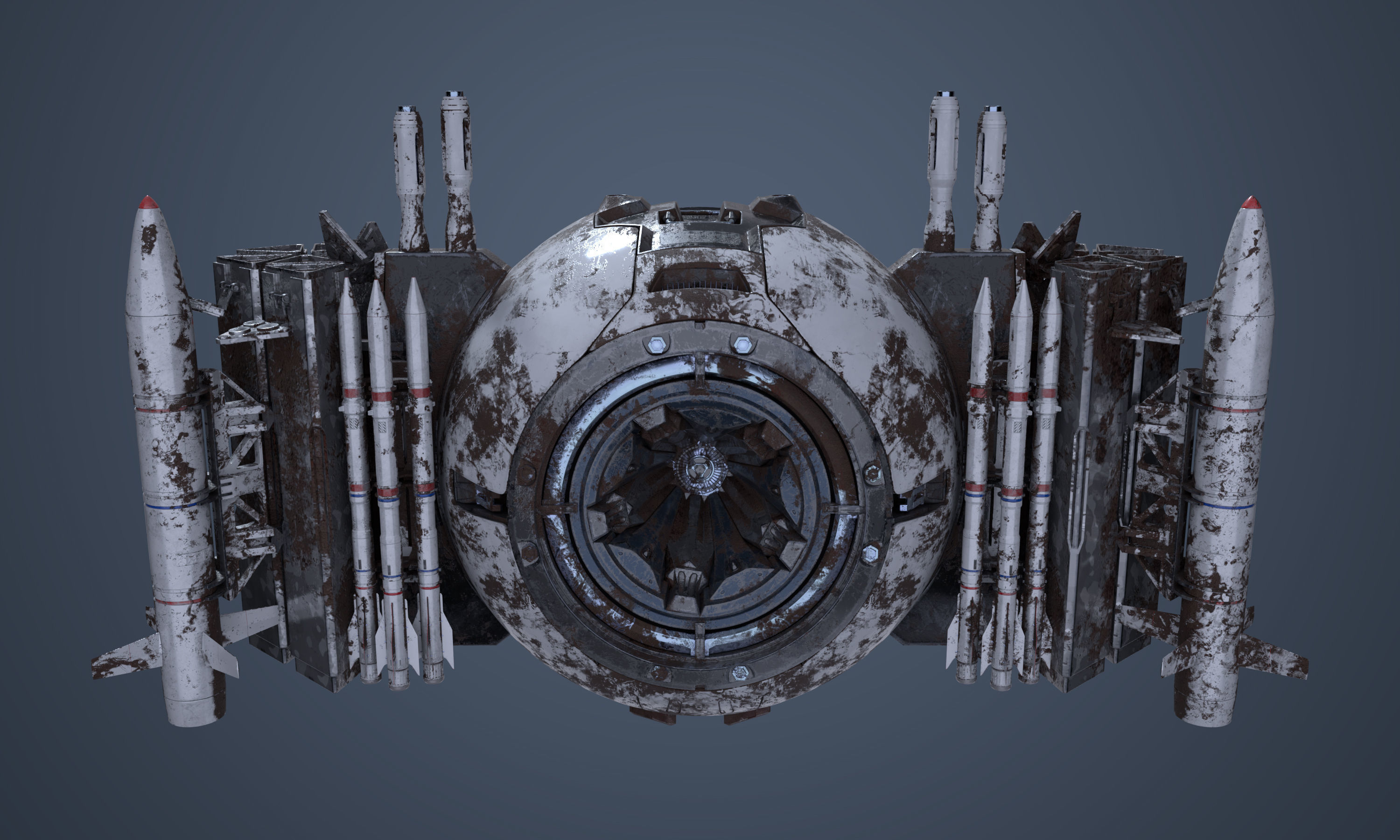 Military Drone Mk1 Rusted 3D model_3