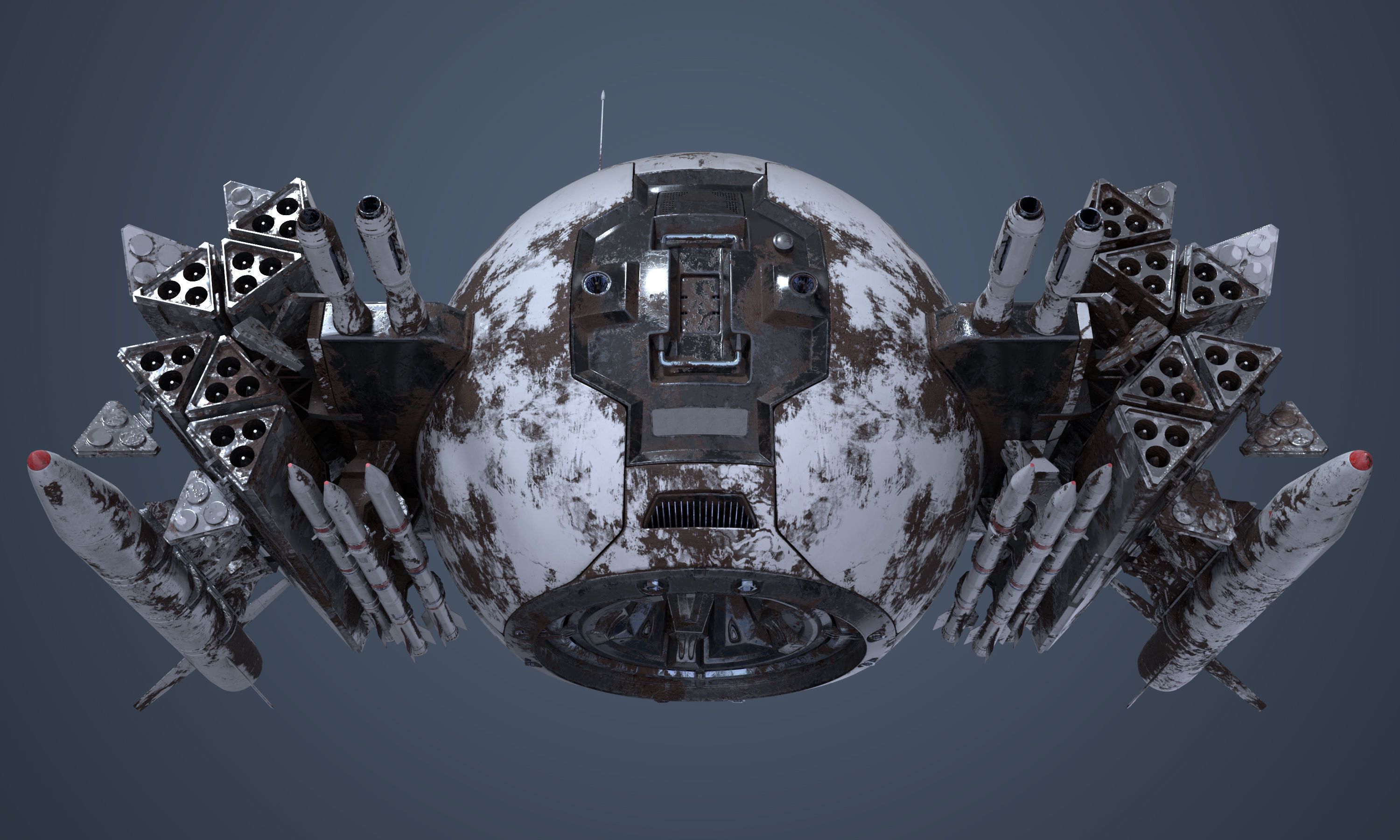 Military Drone Mk1 Rusted 3D model_7