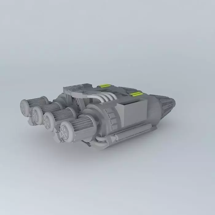 Twin Jet Turbine Engines Free 3D model_0