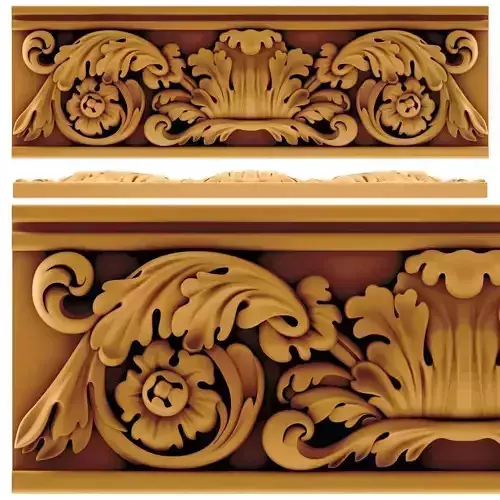 Ornament ornate gold crown molding