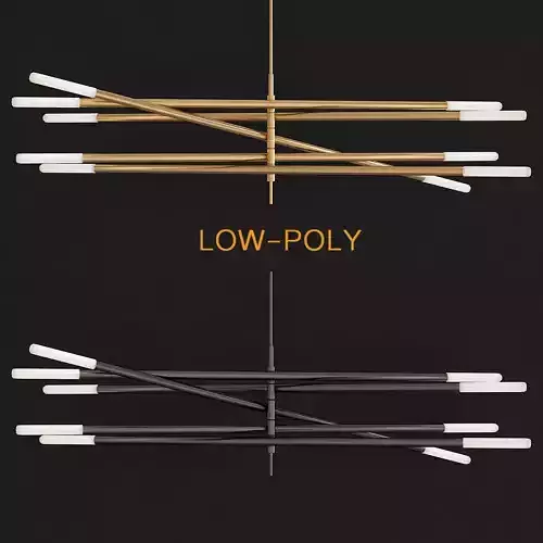 Rousseau Articulating LED Chandelier 3d model