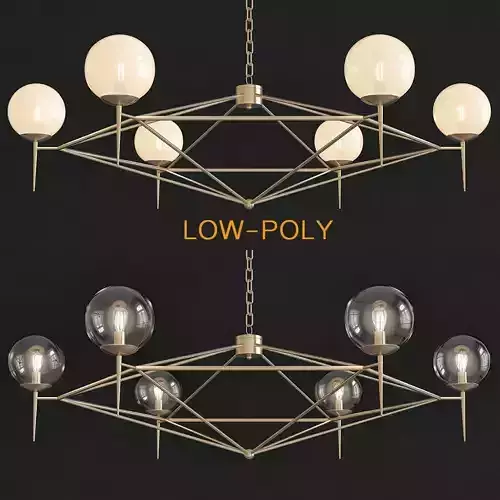 Rowan G Milky  Glass Pendat Chandelier 3d model