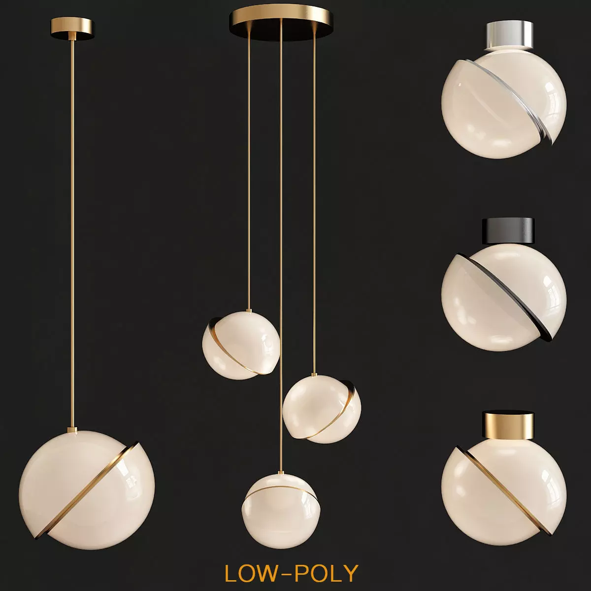 Crescent lighting by Lee Broom 3d model Low-poly 3D model_0