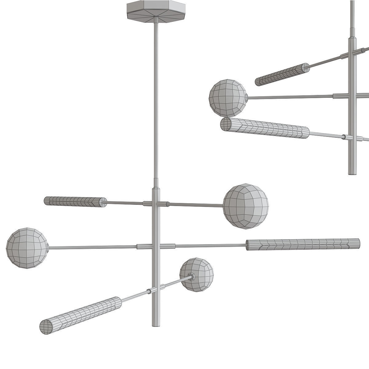 Runna Minimalist Channdelier Lampatron 3d model Low-poly 3D model_1