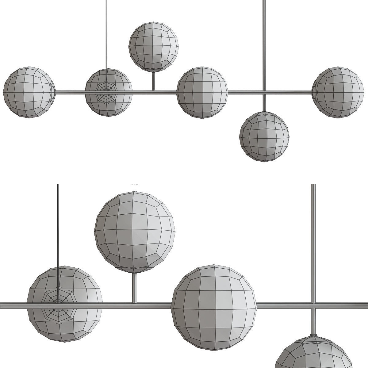 Raizer Linear Chandelier 3d model Low-poly 3D model_1