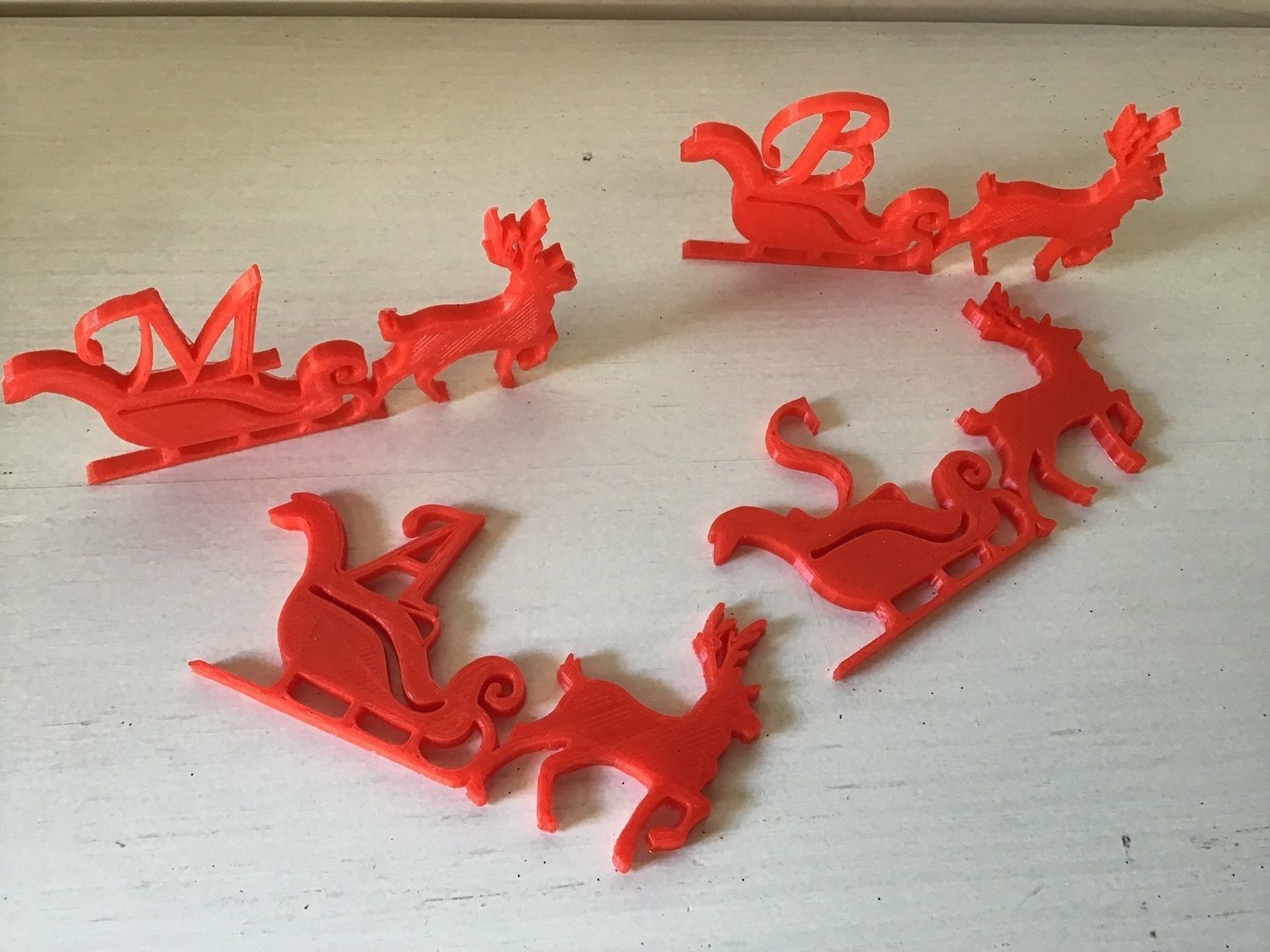CHRISTMAS REINDEER 3D letters stl file 3D print model_5