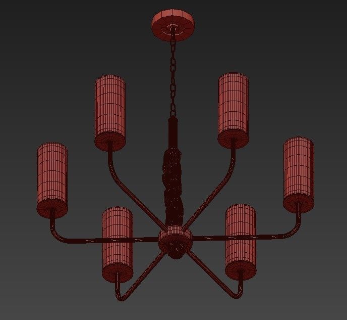 Gold Chandelier 3D model_8