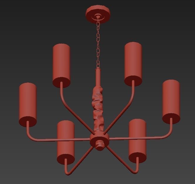 Gold Chandelier 3D model_1