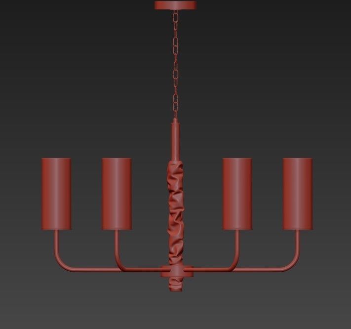 Gold Chandelier 3D model_2