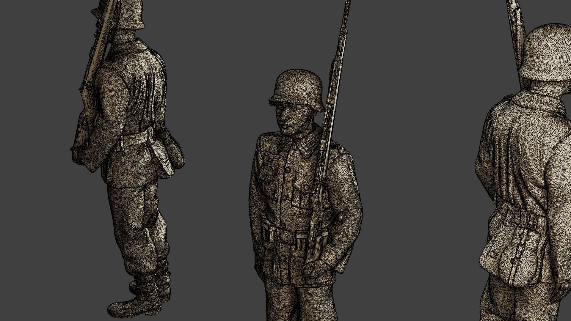 German soldier ww2 Attention G1 3D print model_12