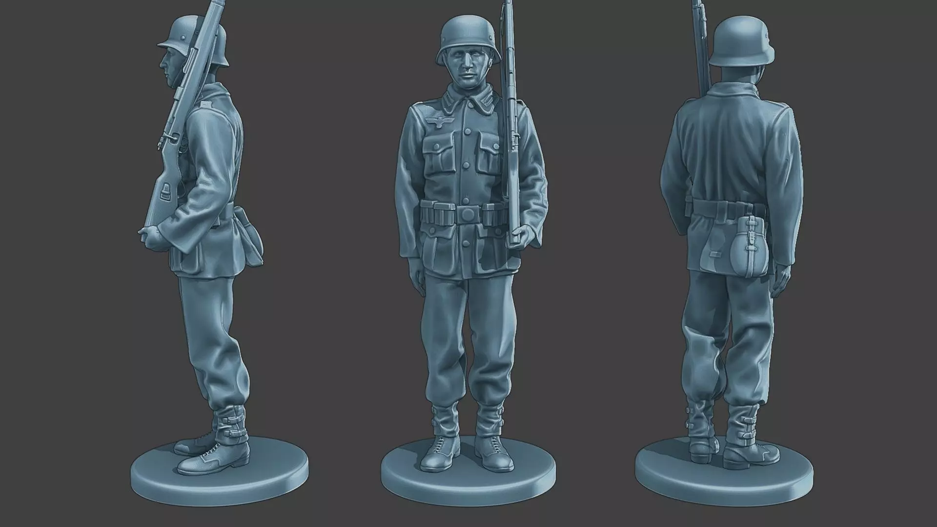 German soldier ww2 Attention G1 3D print model_0