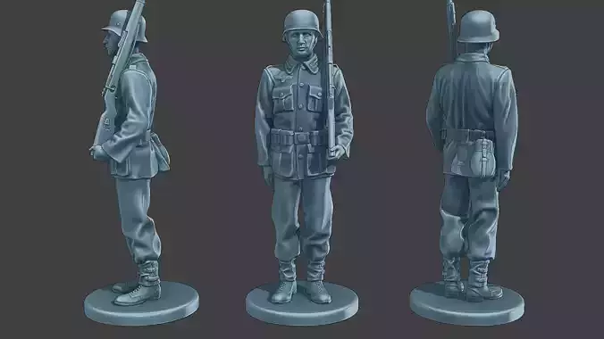 German soldier ww2 Attention G1 3D print model