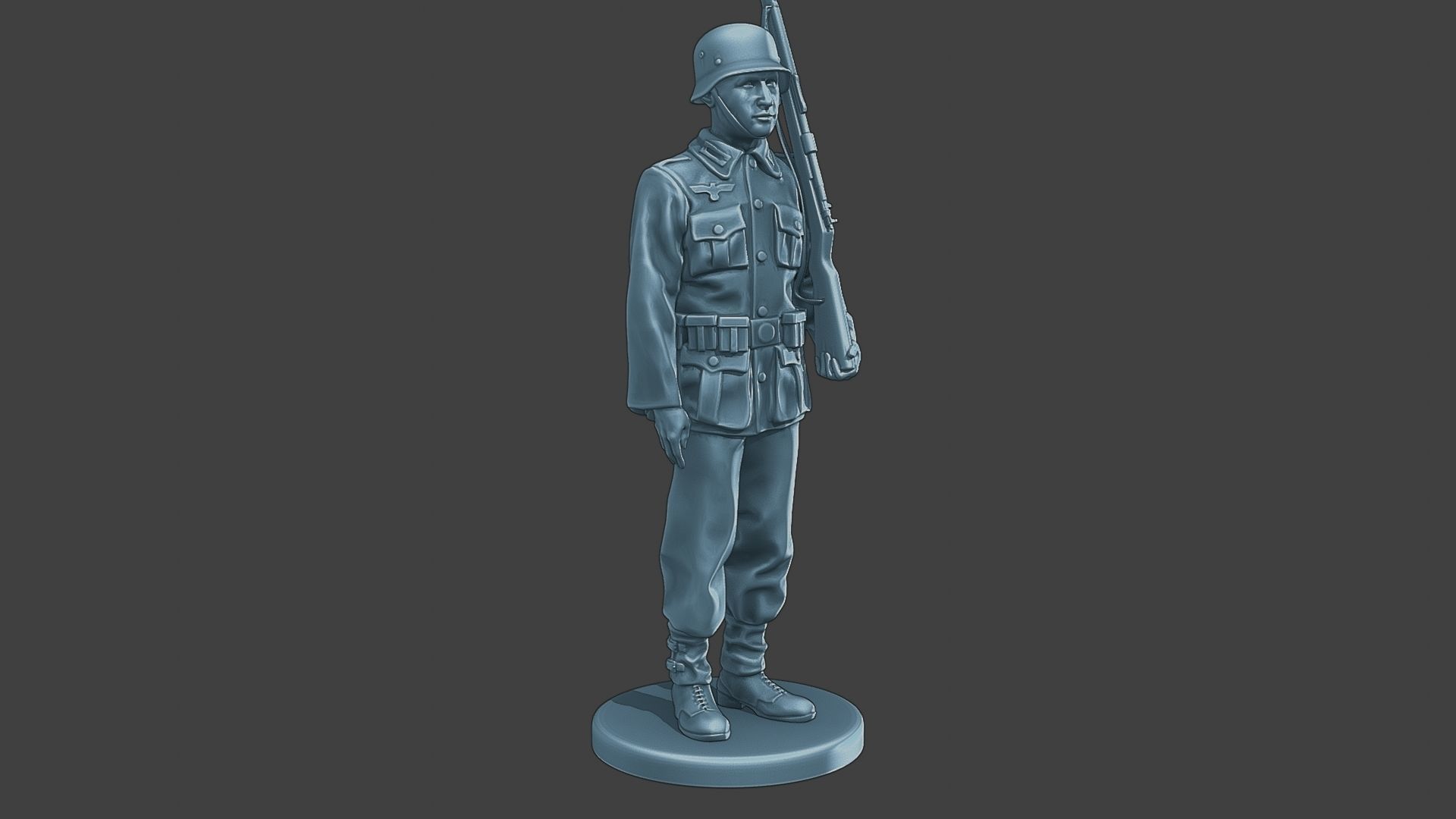 German soldier ww2 Attention G1 3D print model_10