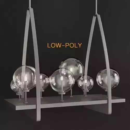 Modern Farmhouse 6-Light Kitchen Island Pendant 3d model