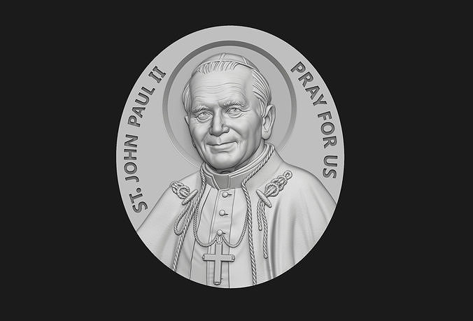 John Paul II Medallion 3D print model