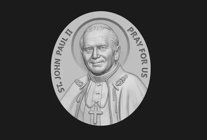 John Paul II Medallion 3D print model John Paul II Medallion 3D print model