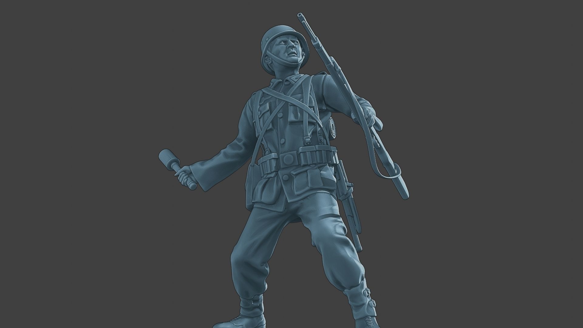 German soldier ww2 grenade G1 3D print model_13