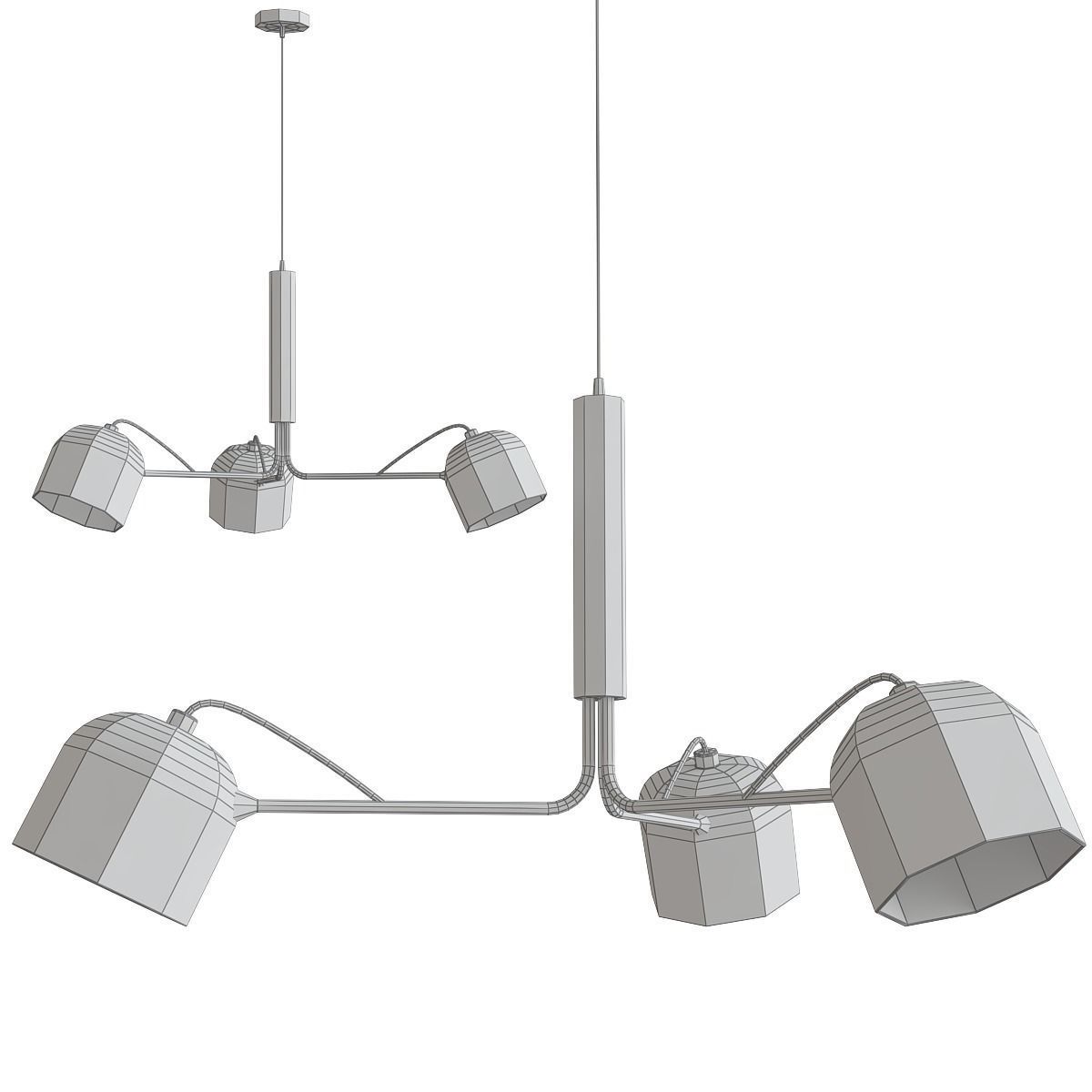 Chandelier 3d model collection 10 Pieces Low-poly 3D model_14