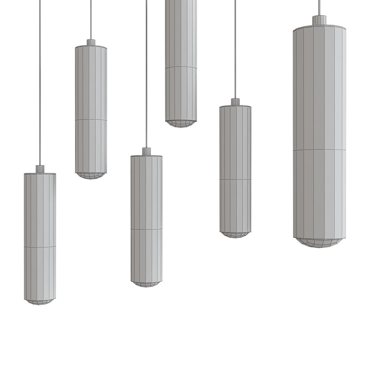Chandelier 3d model collection 10 Pieces Low-poly 3D model_9