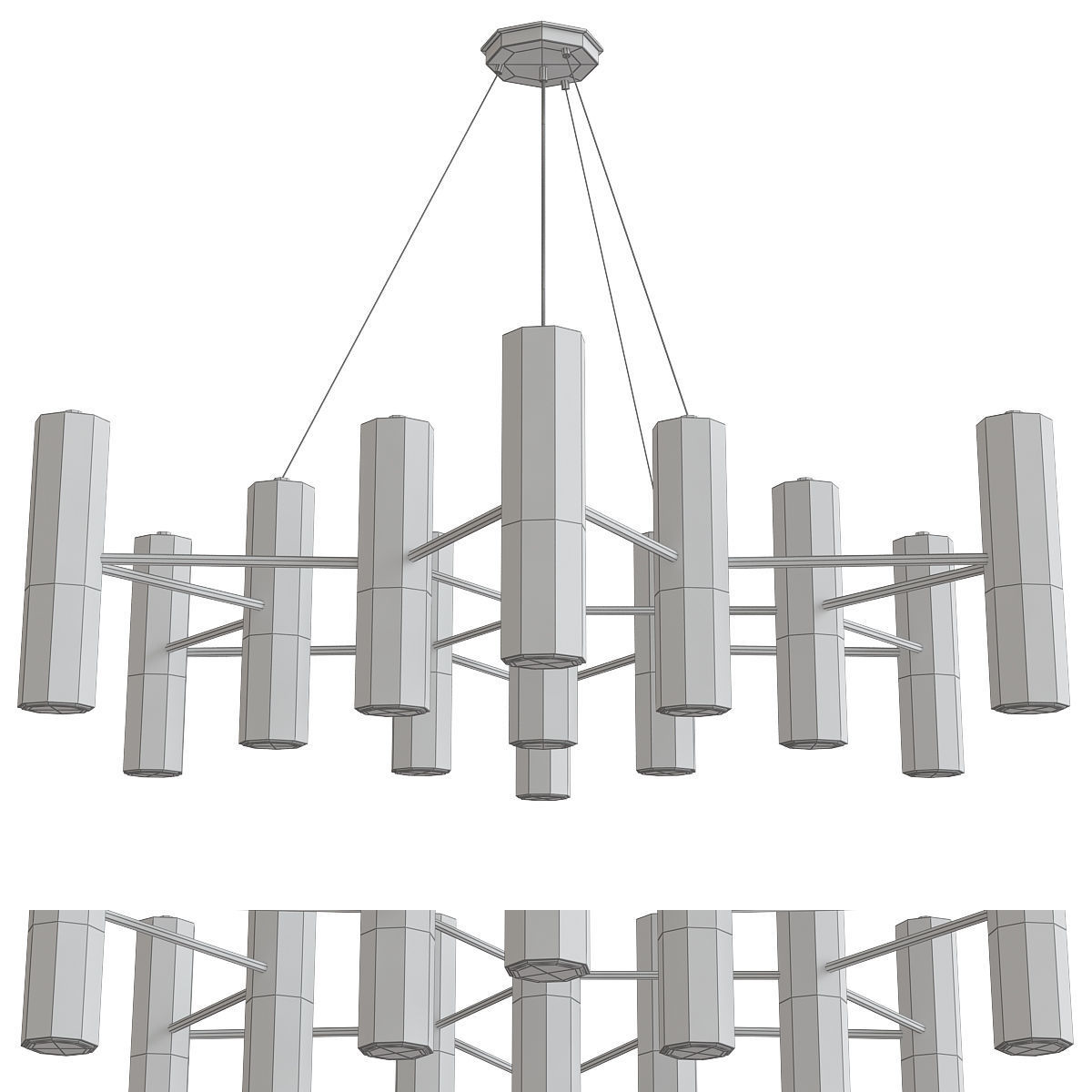 Chandelier 3d model collection 10 Pieces Low-poly 3D model_3