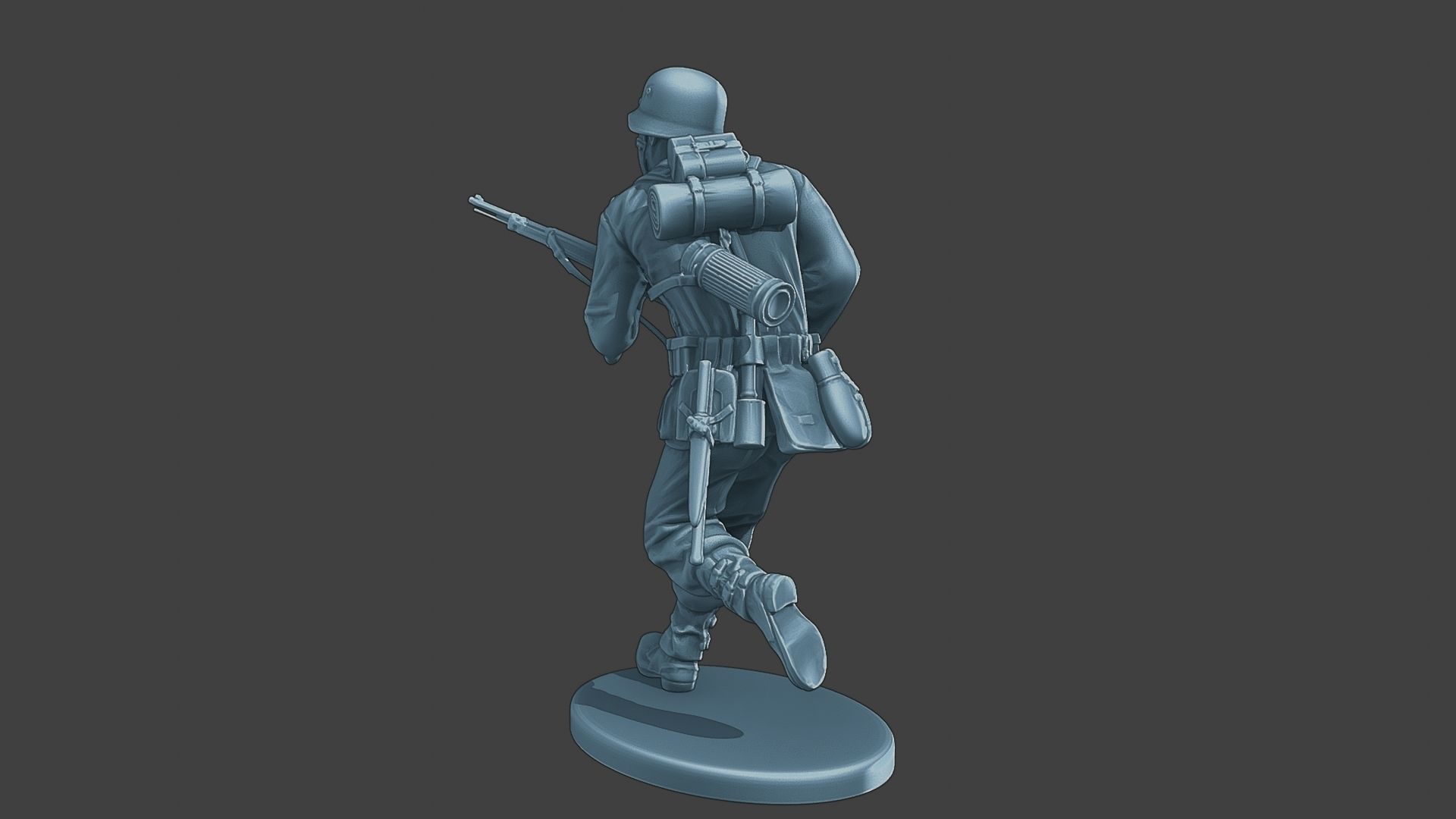 German soldier ww2 run G1 3D print model_5
