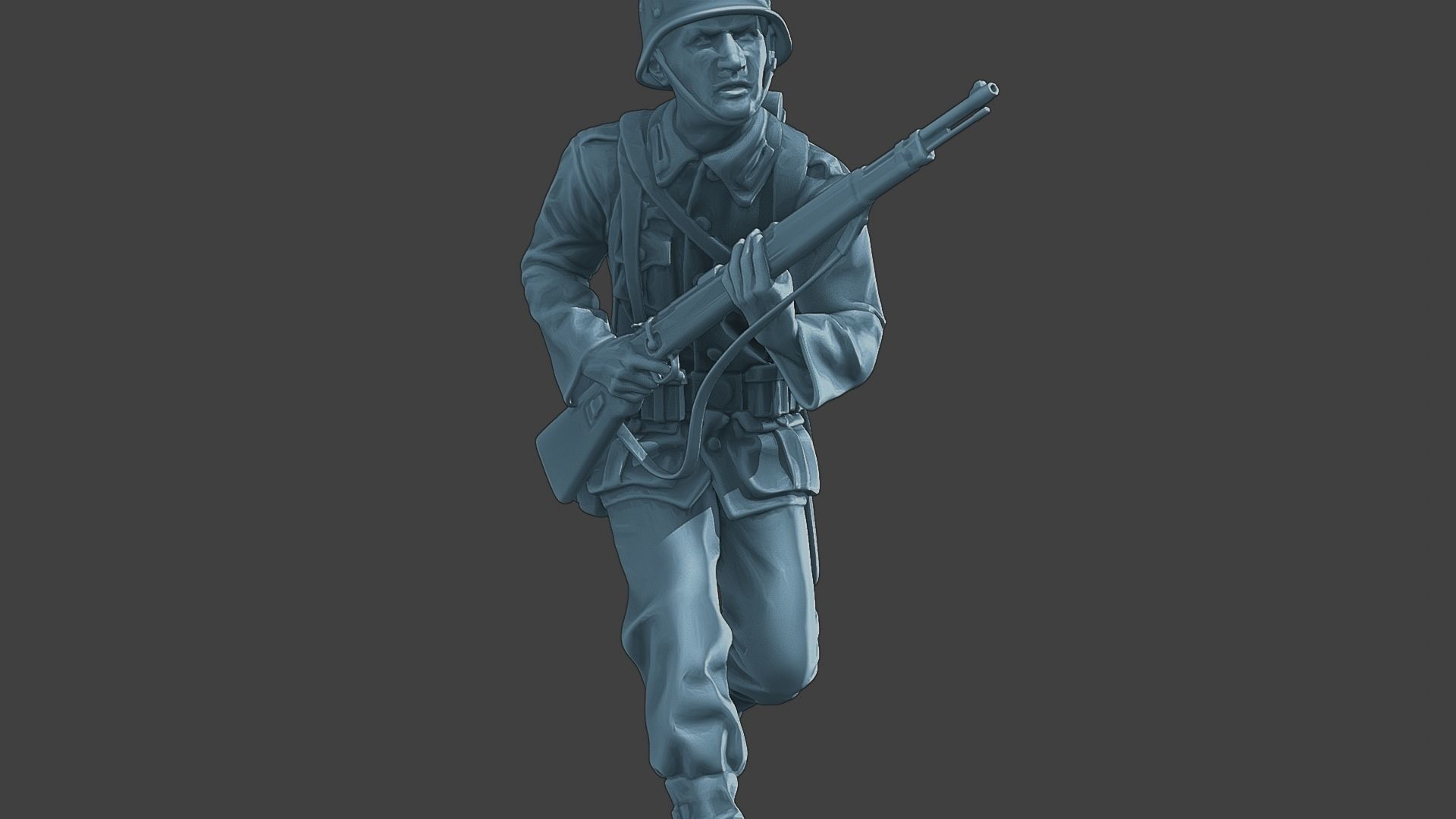 German soldier ww2 run G1 3D print model_28