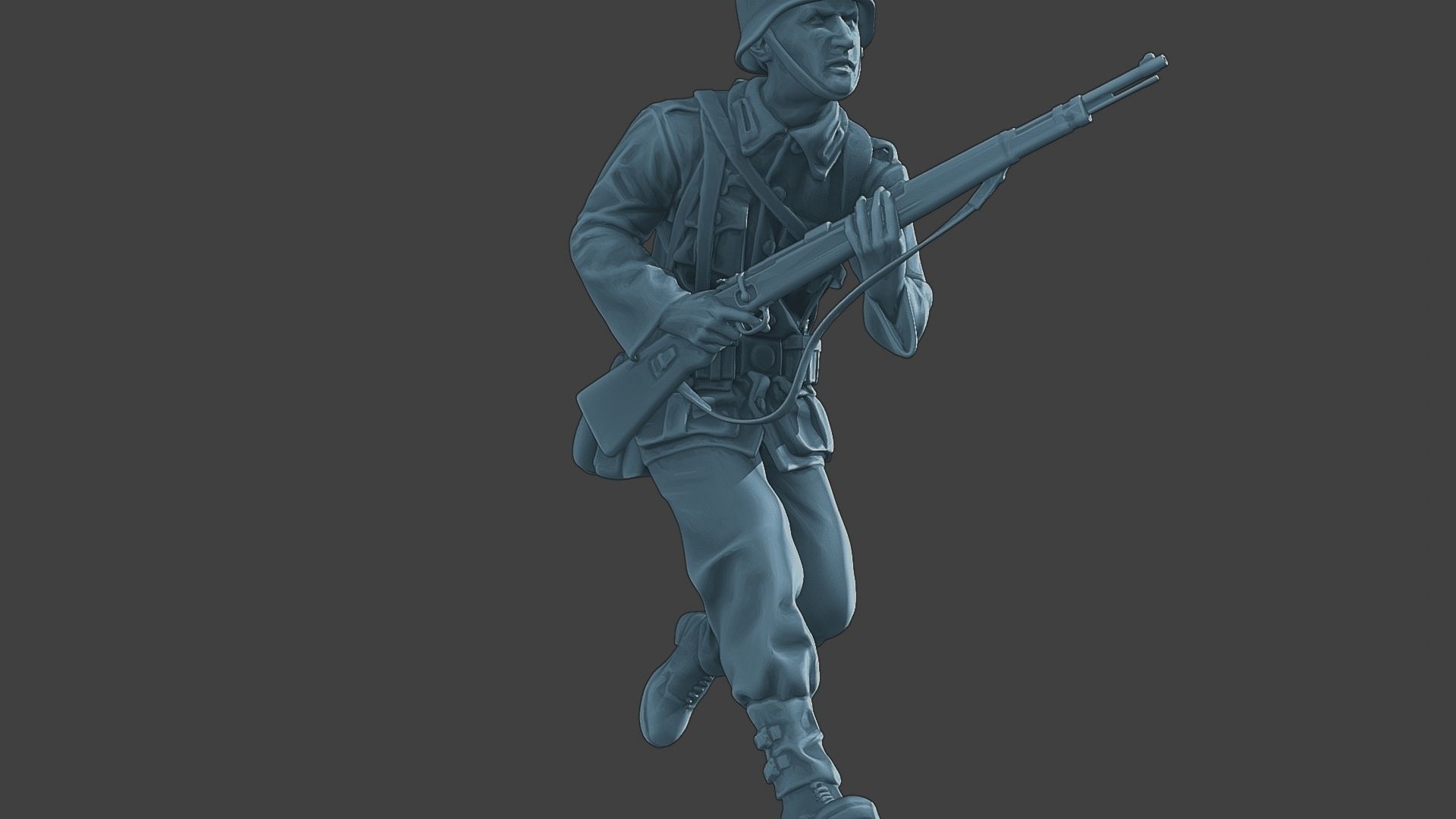 German soldier ww2 run G1 3D print model_13