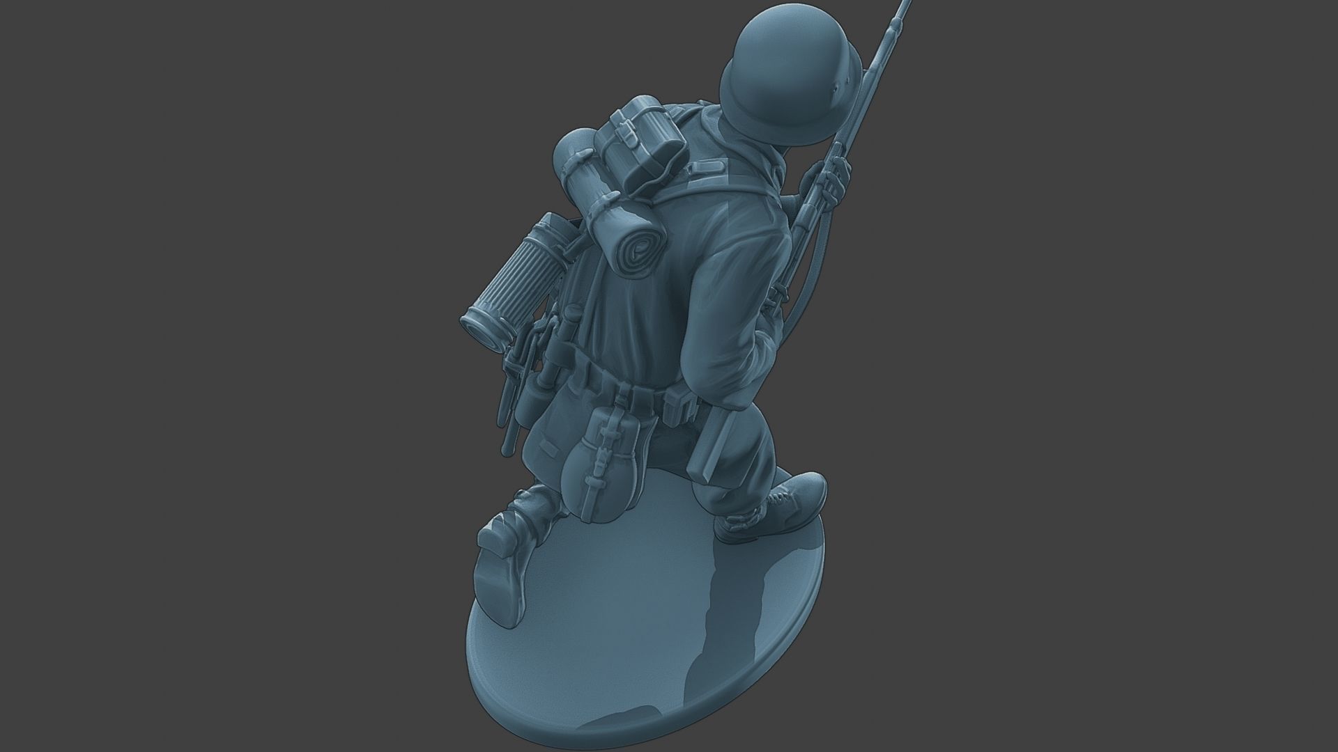 German soldier ww2 run G1 3D print model_22