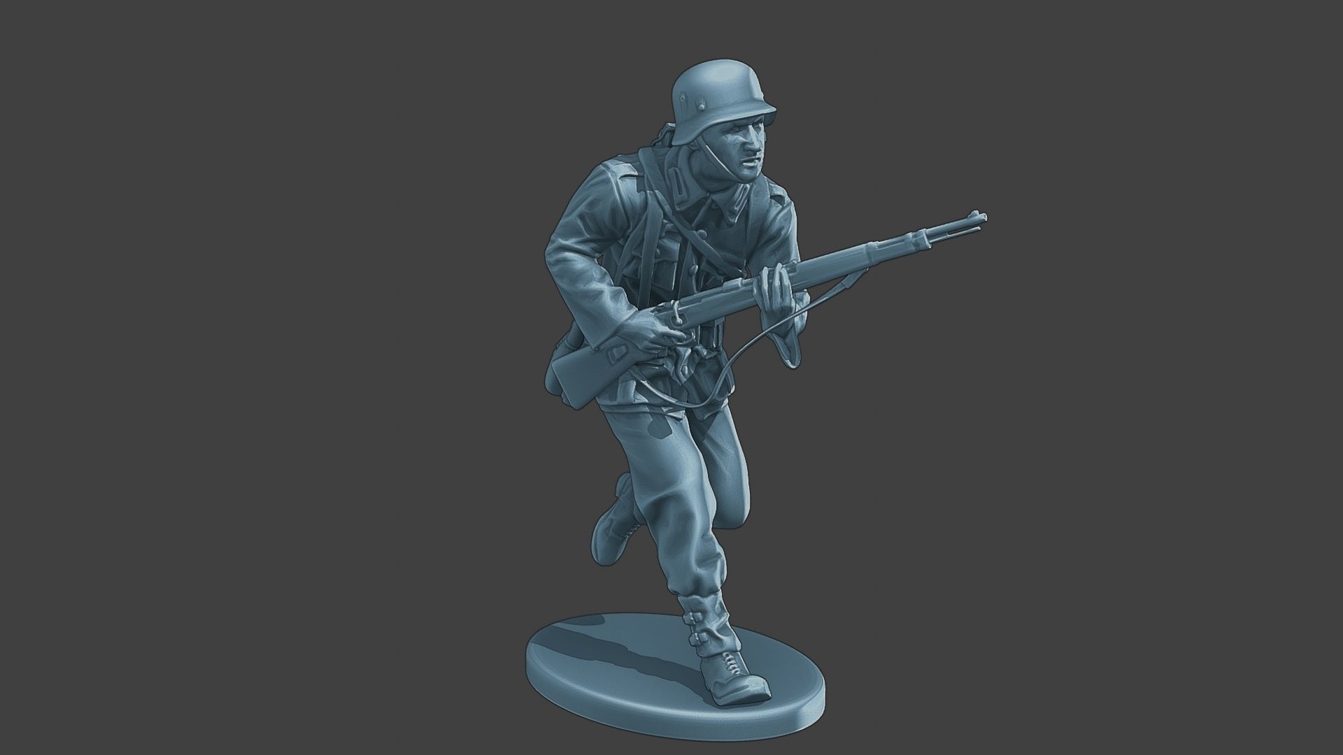 German soldier ww2 run G1 3D print model_10