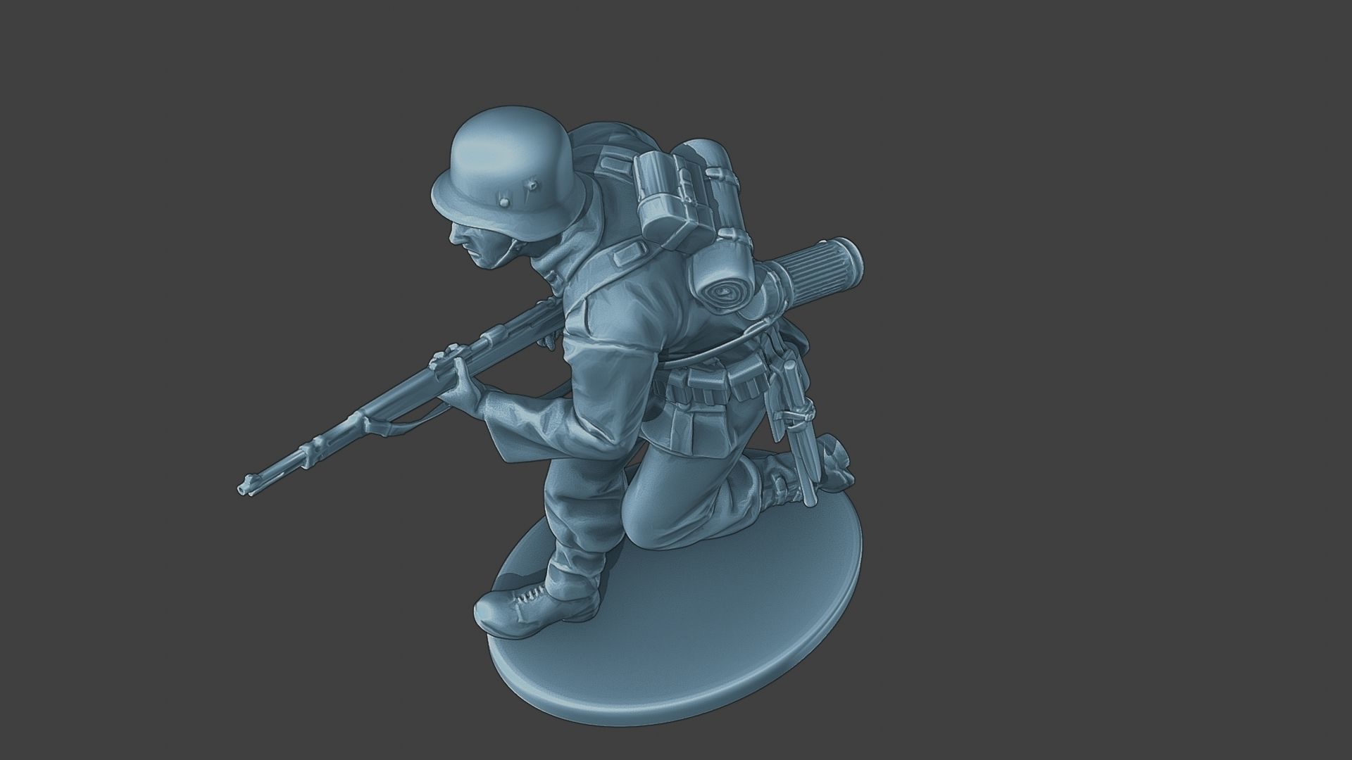 German soldier ww2 run G1 3D print model_15