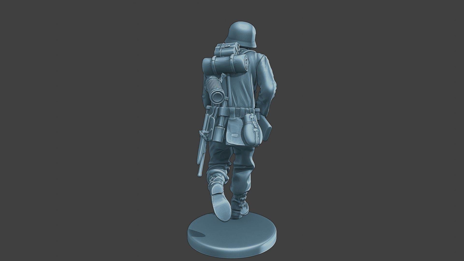 German soldier ww2 run G1 3D print model_6
