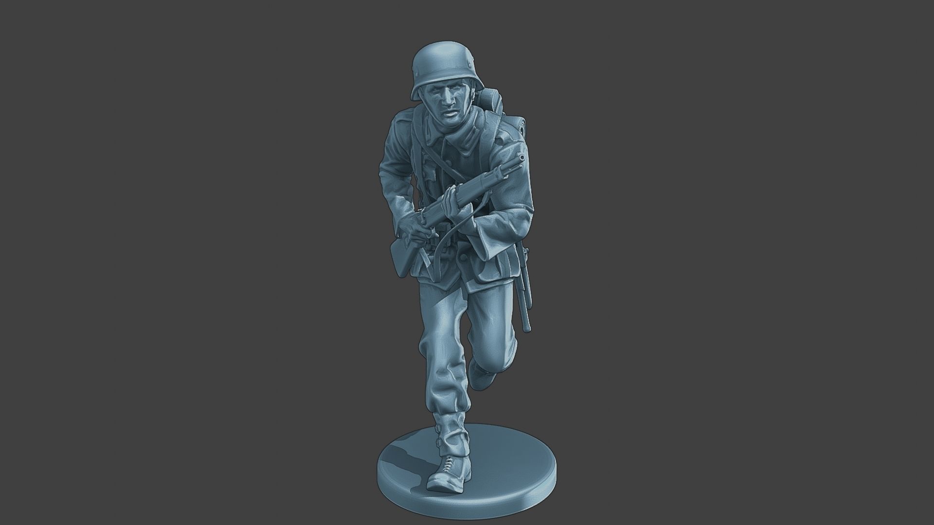 German soldier ww2 run G1 3D print model_11