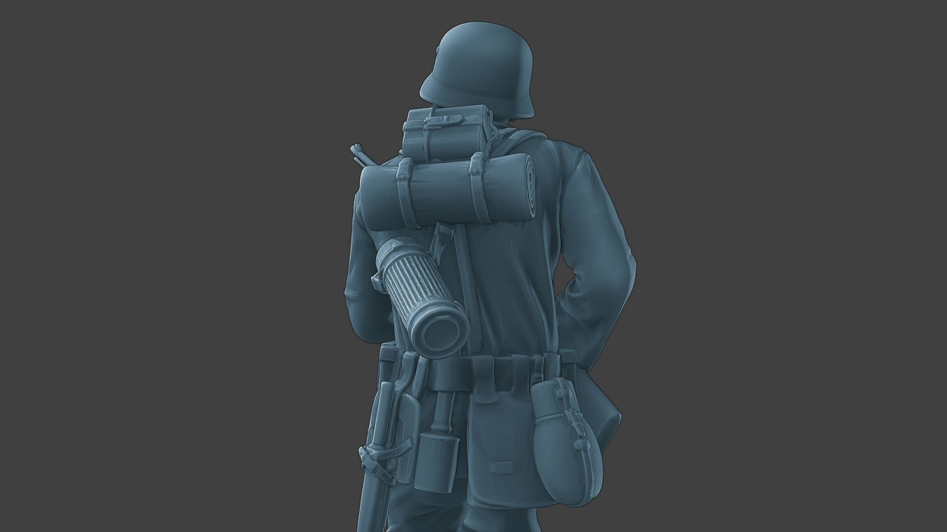 German soldier ww2 run G1 3D print model_21