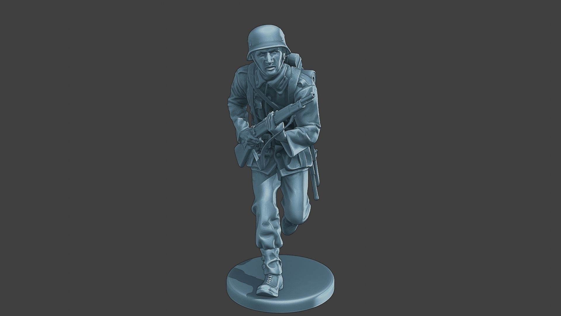 German soldier ww2 run G1 3D print model_1