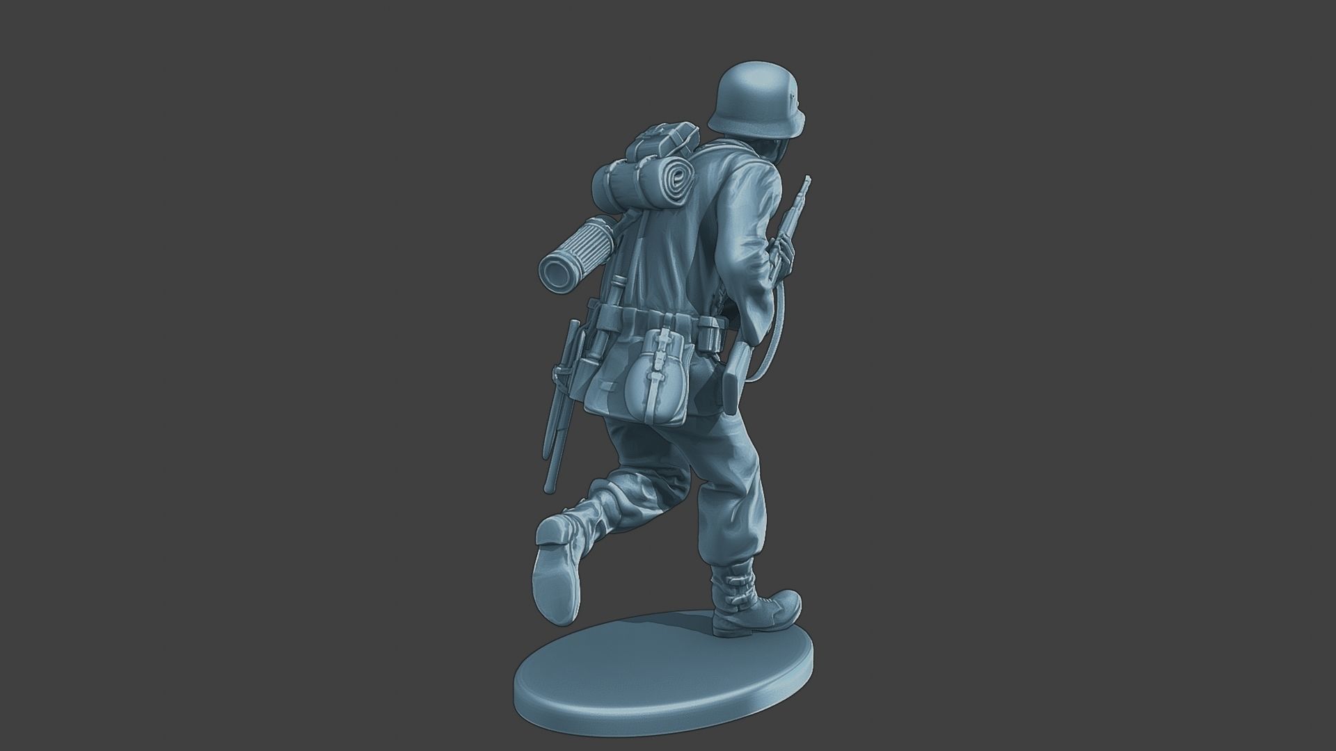 German soldier ww2 run G1 3D print model_7