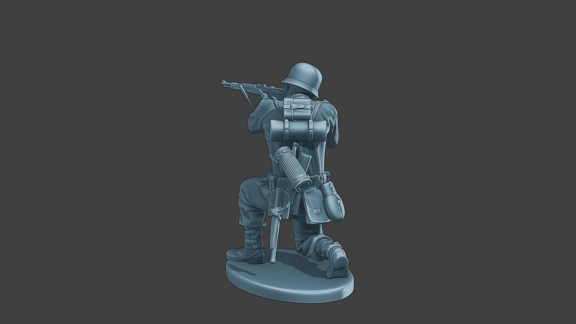 German soldier ww2 Shoot crouched G1 3D print model_5