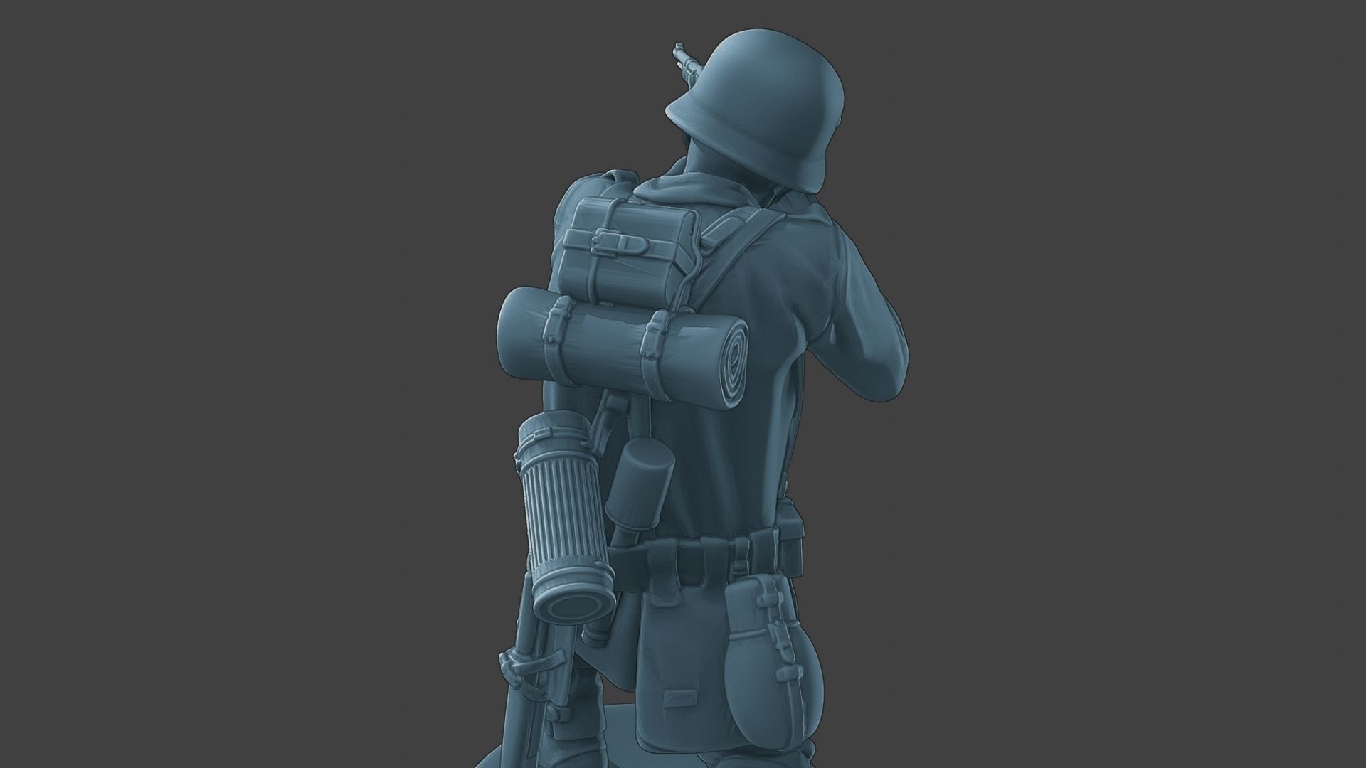German soldier ww2 Shoot crouched G1 3D print model_21