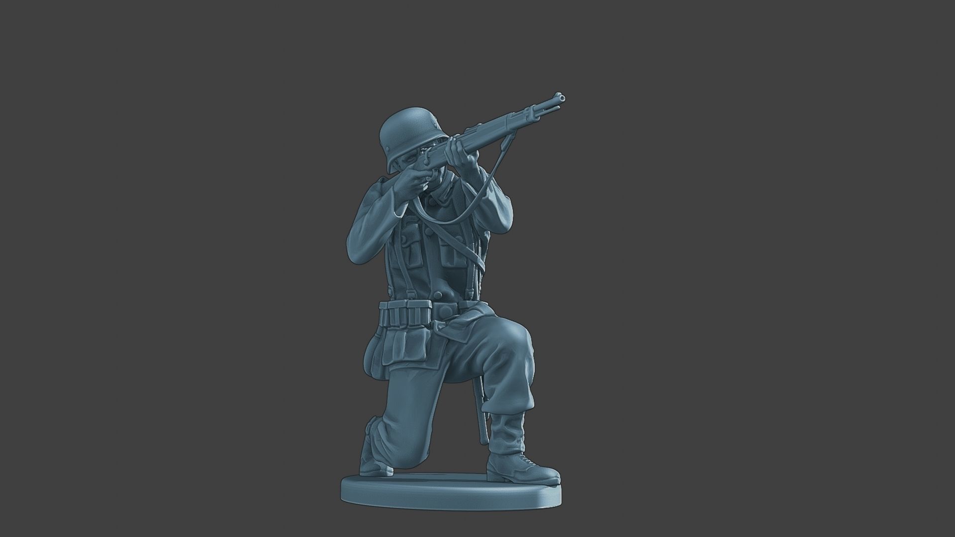 German soldier ww2 Shoot crouched G1 3D print model_13
