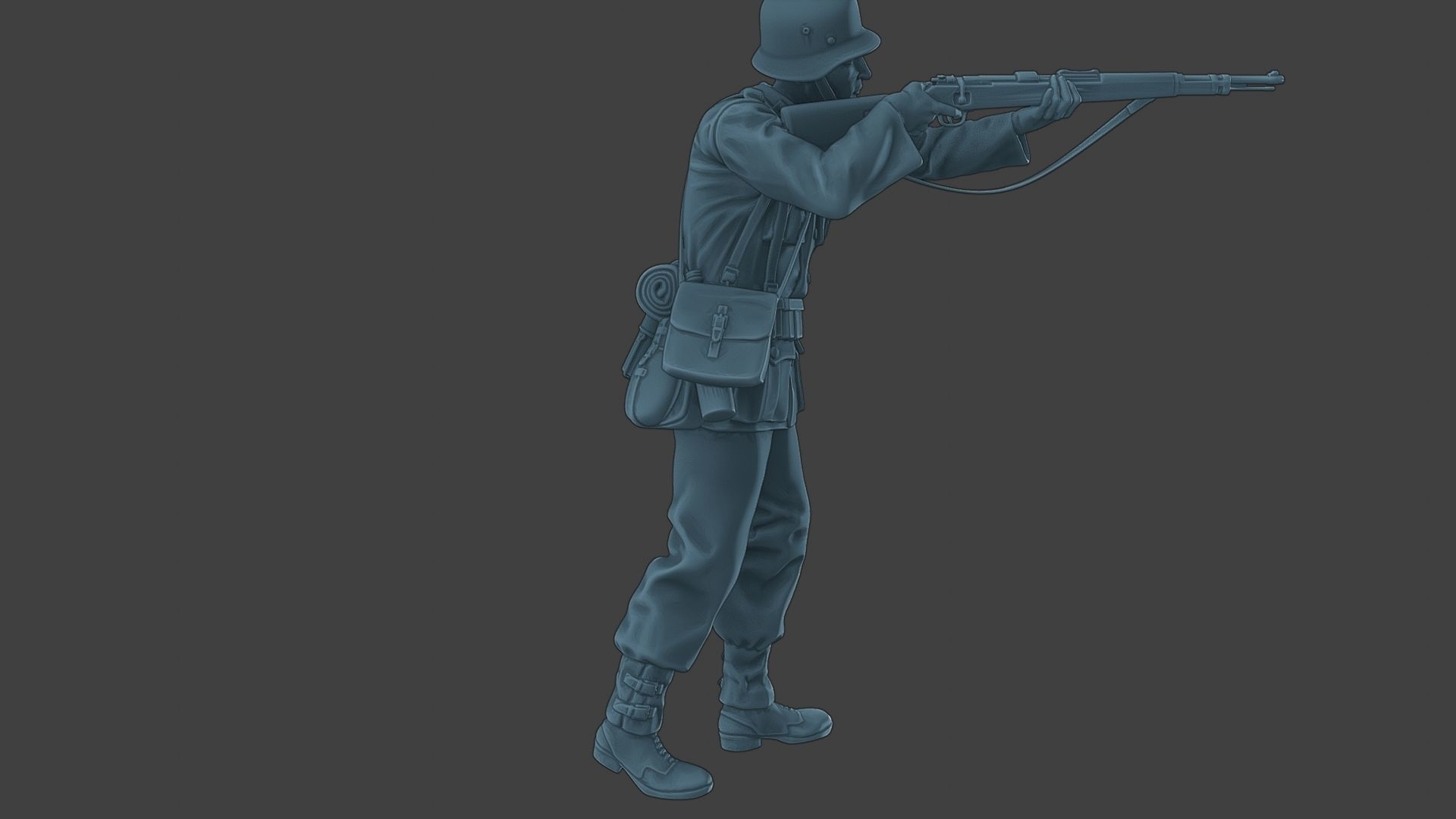 German soldier ww2 Shoot Stand G1 3D print model_31