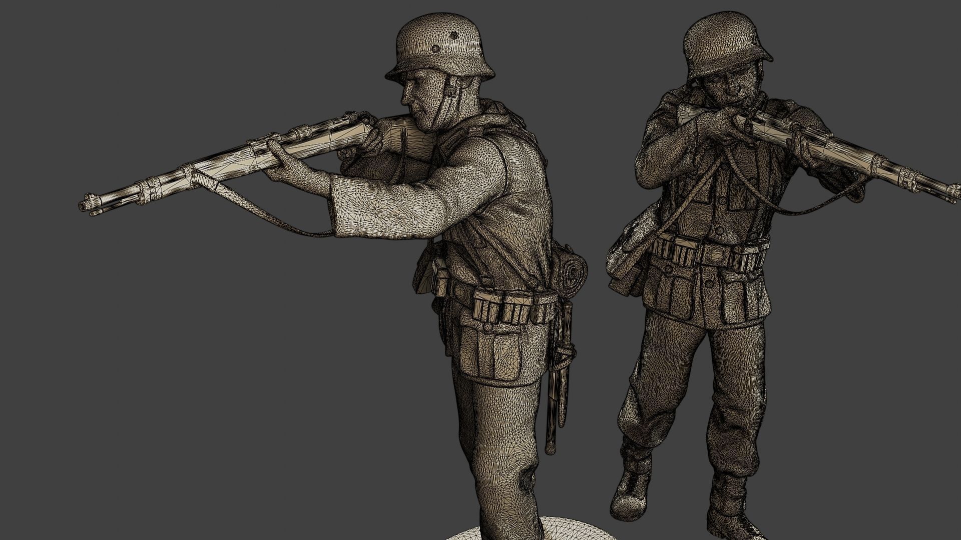 German soldier ww2 Shoot Stand G1 3D print model_12