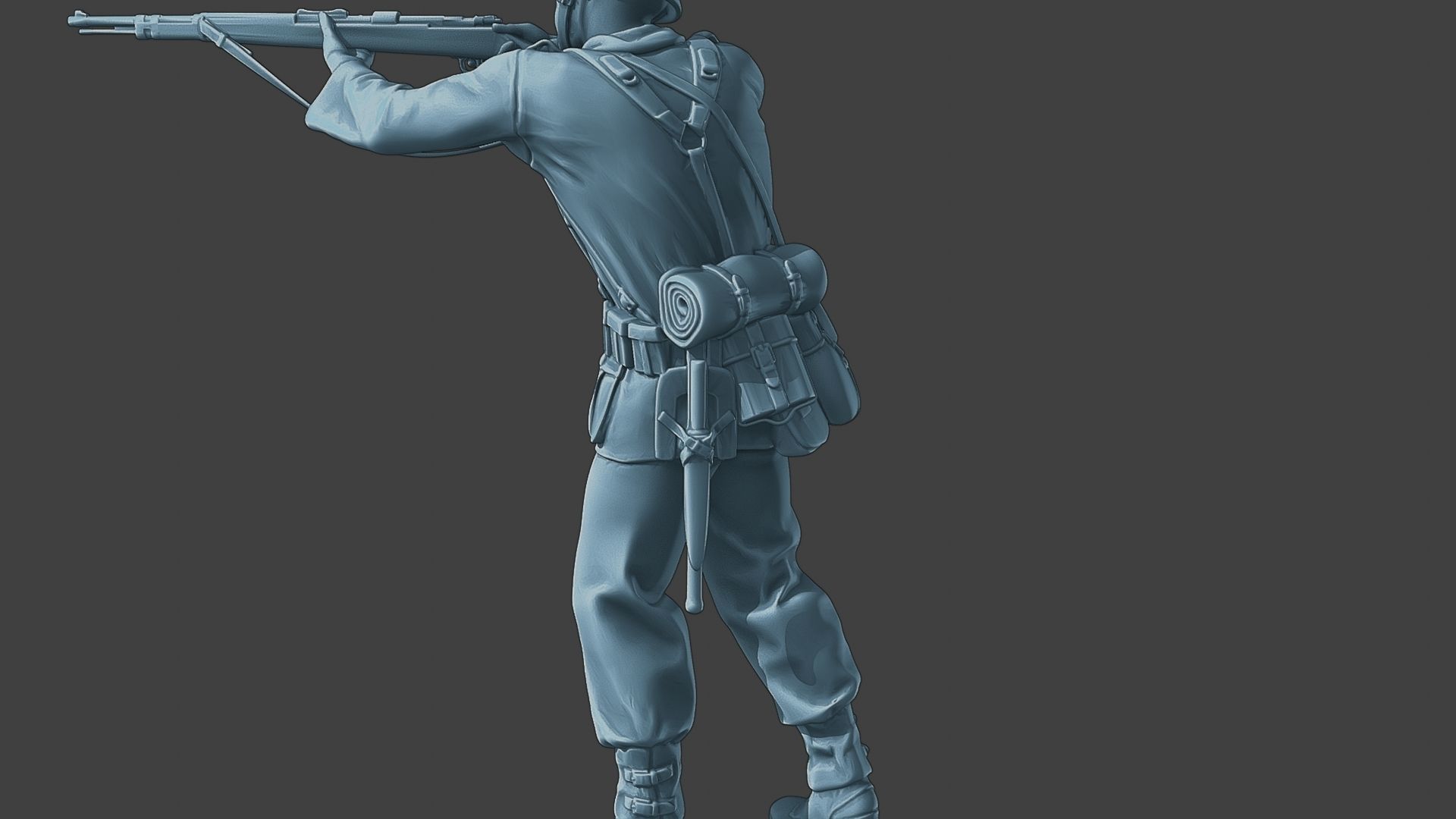 German soldier ww2 Shoot Stand G1 3D print model_26