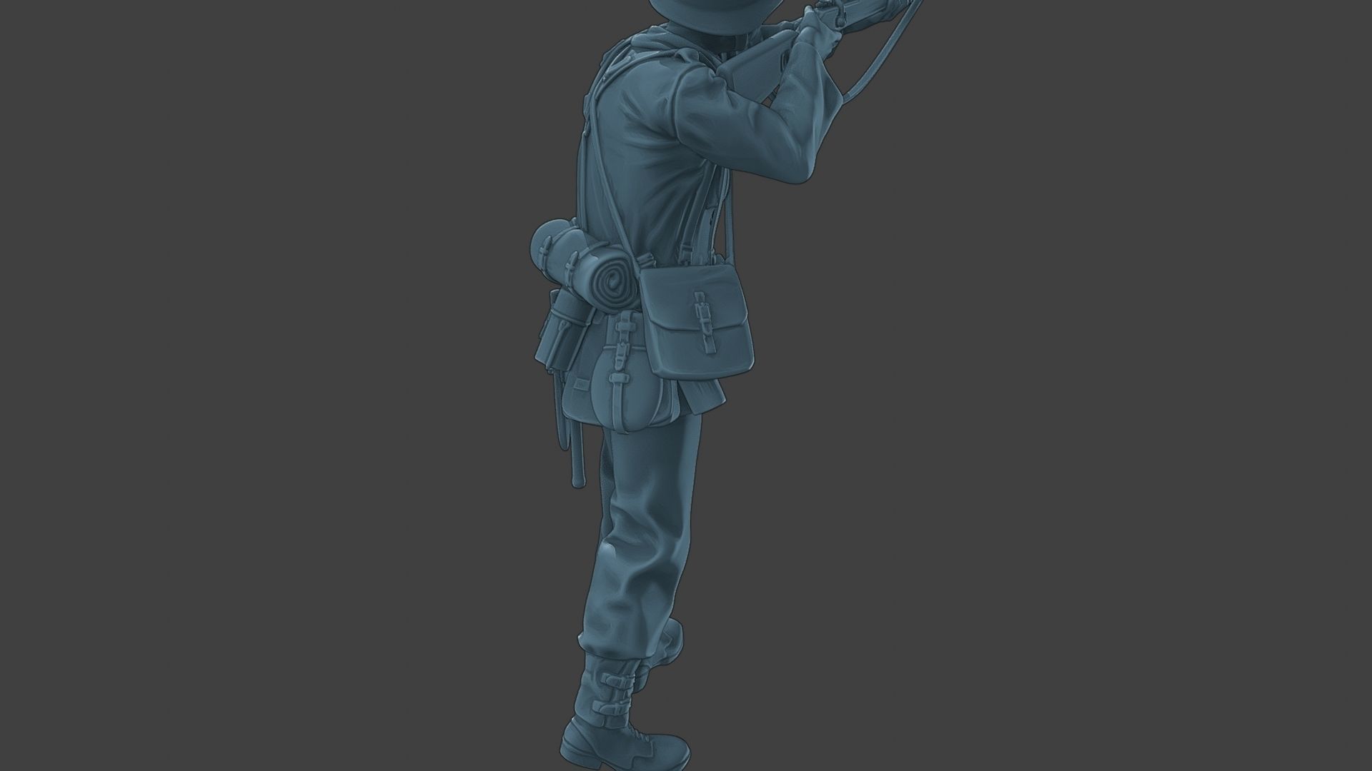 German soldier ww2 Shoot Stand G1 3D print model_24