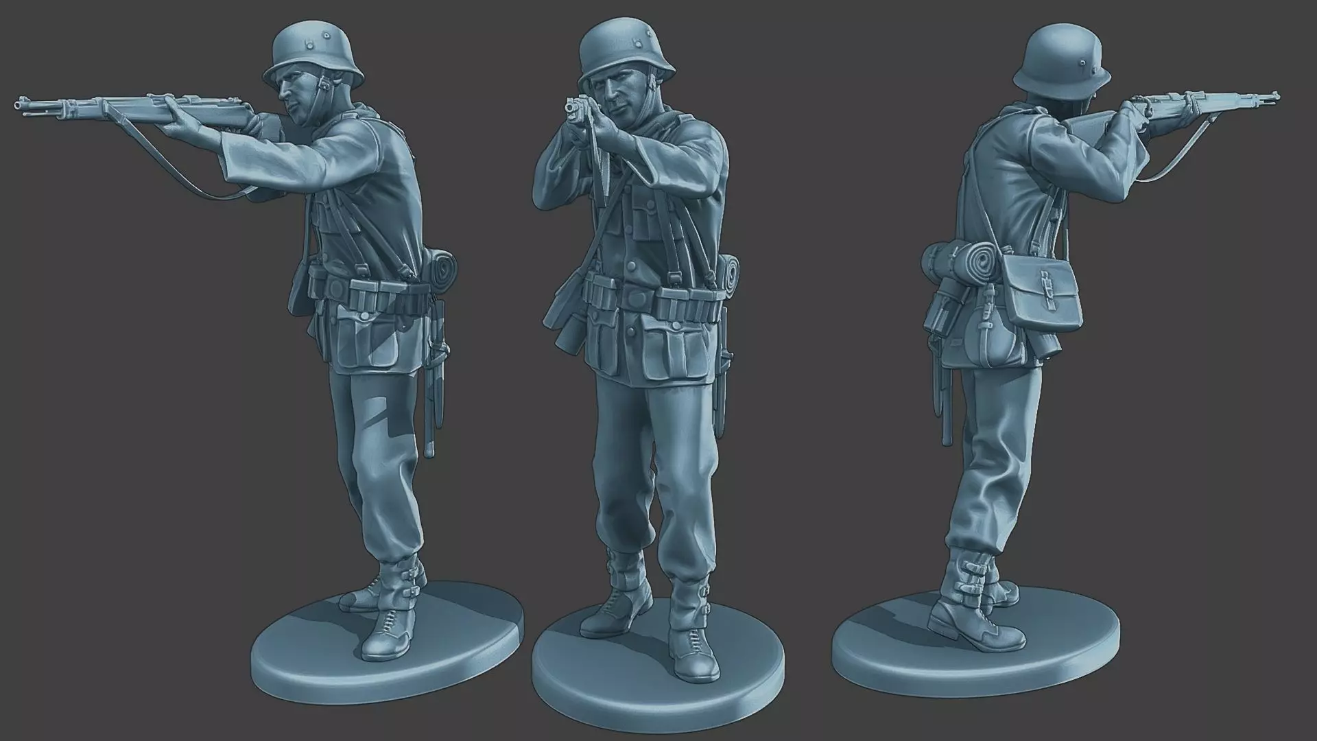 German soldier ww2 Shoot Stand G1 3D print model_0