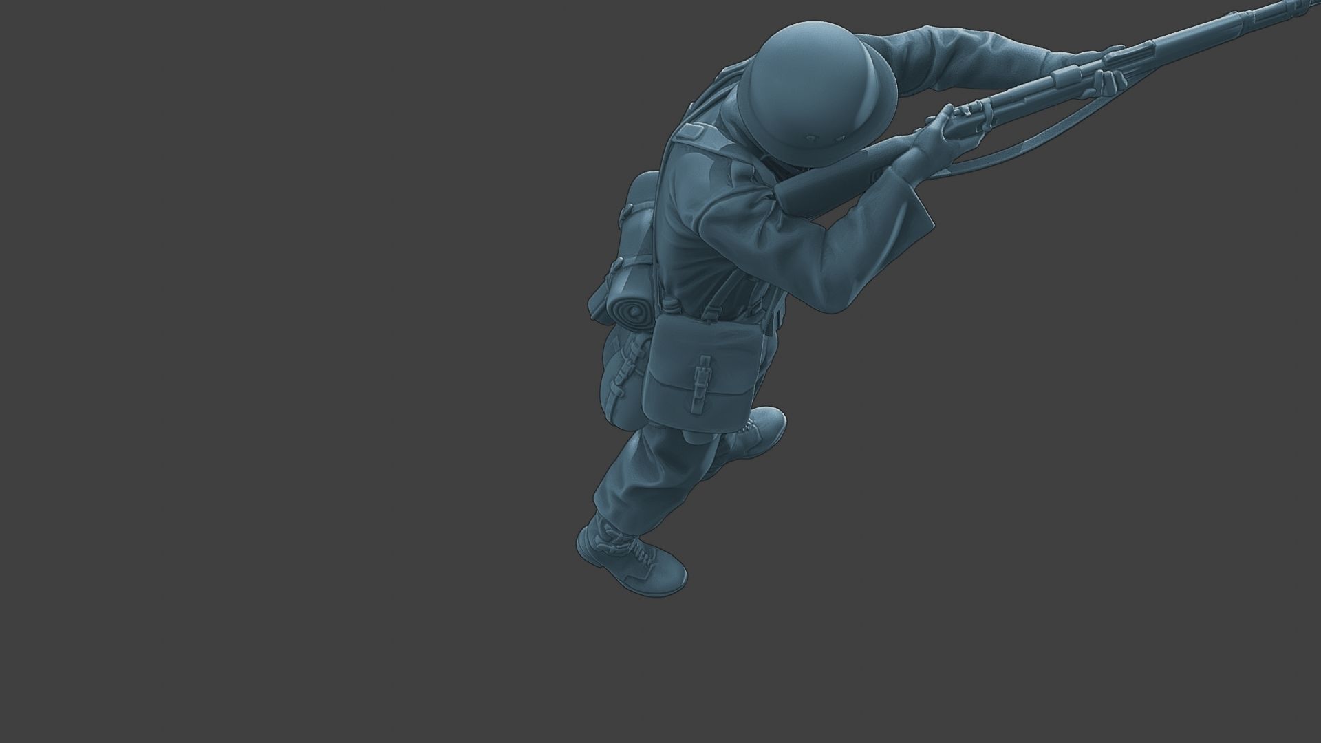 German soldier ww2 Shoot Stand G1 3D print model_23