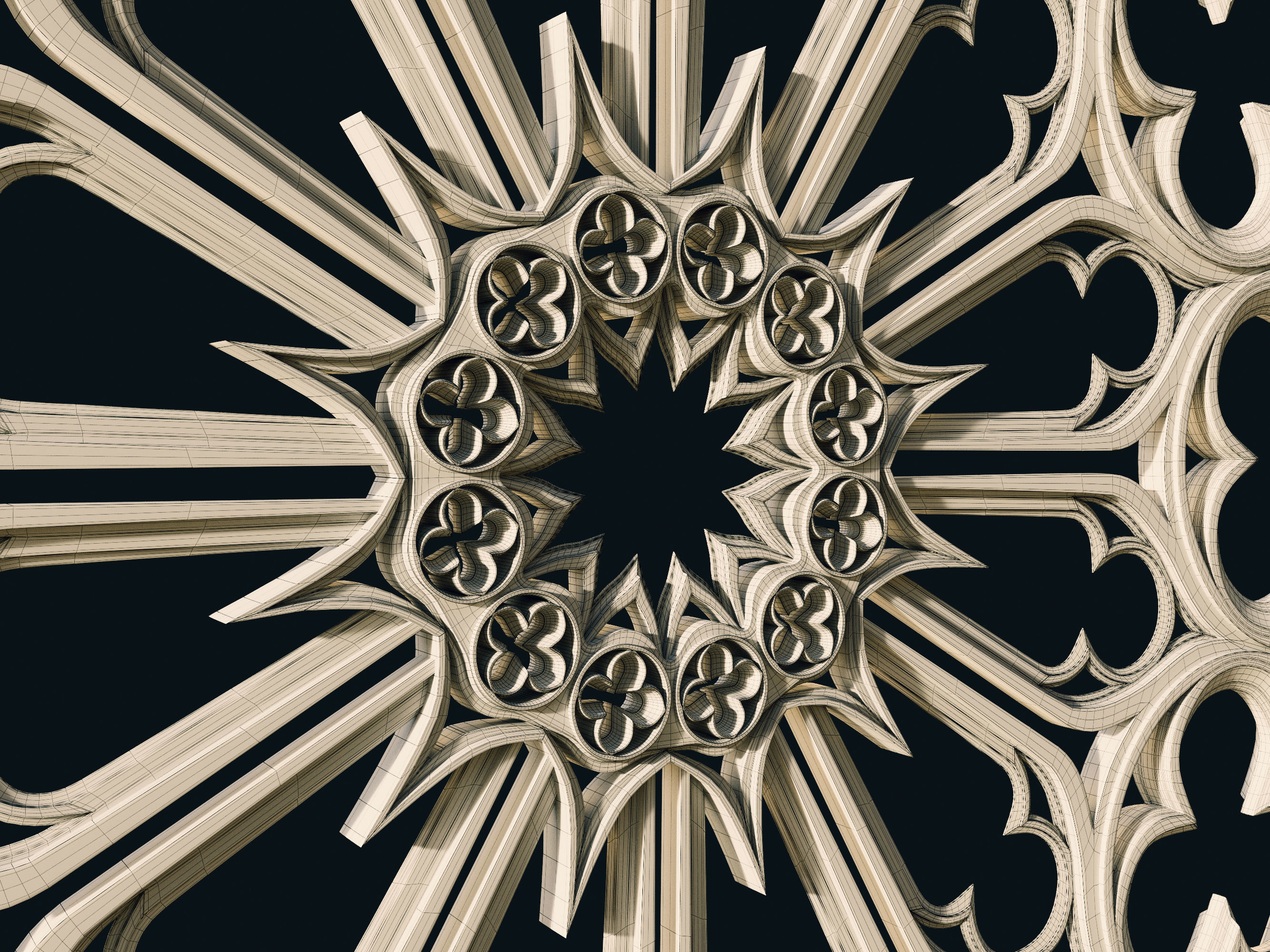 Gothic Rose Window 3D model_9