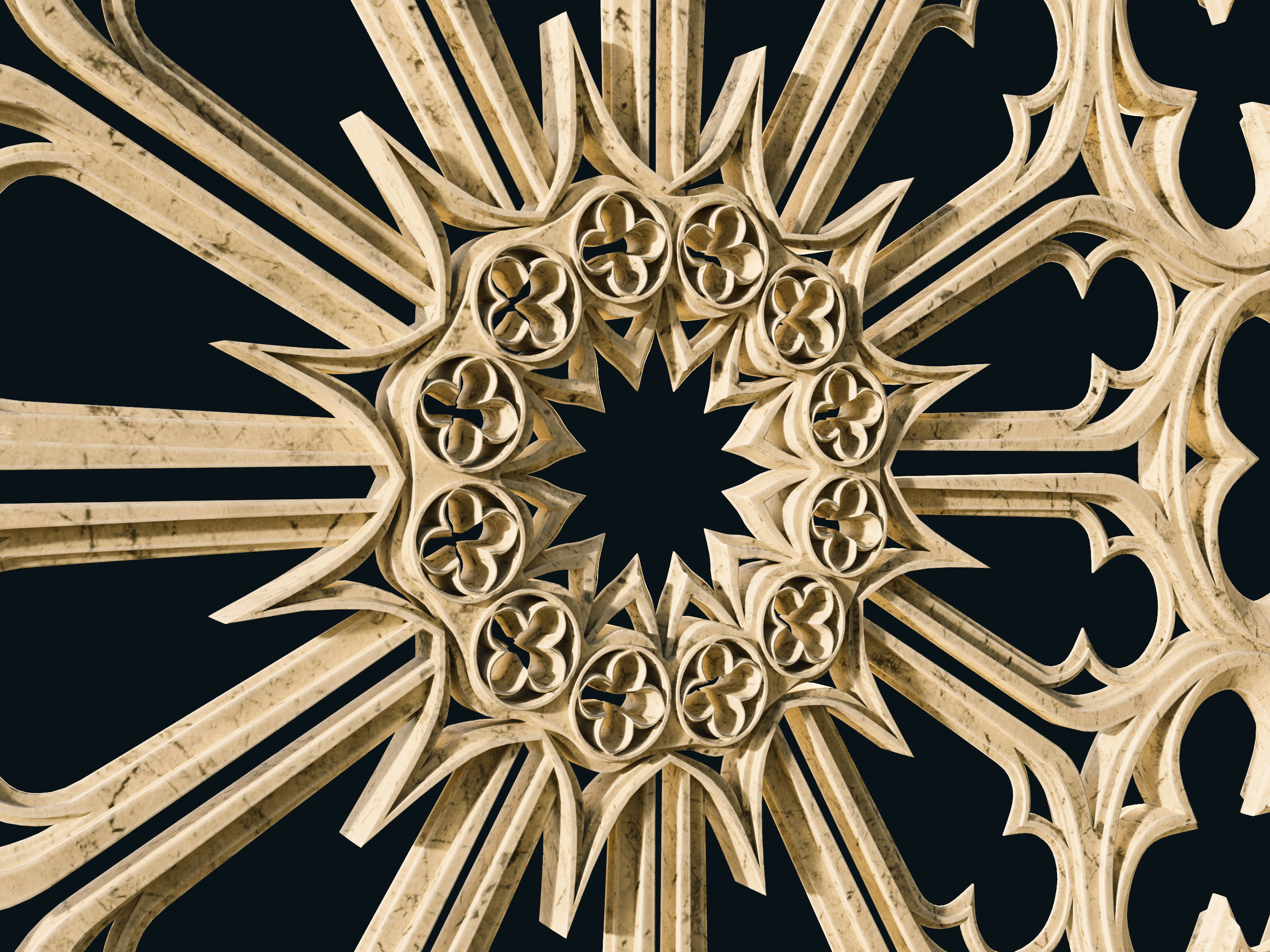 Gothic Rose Window 3D model_4