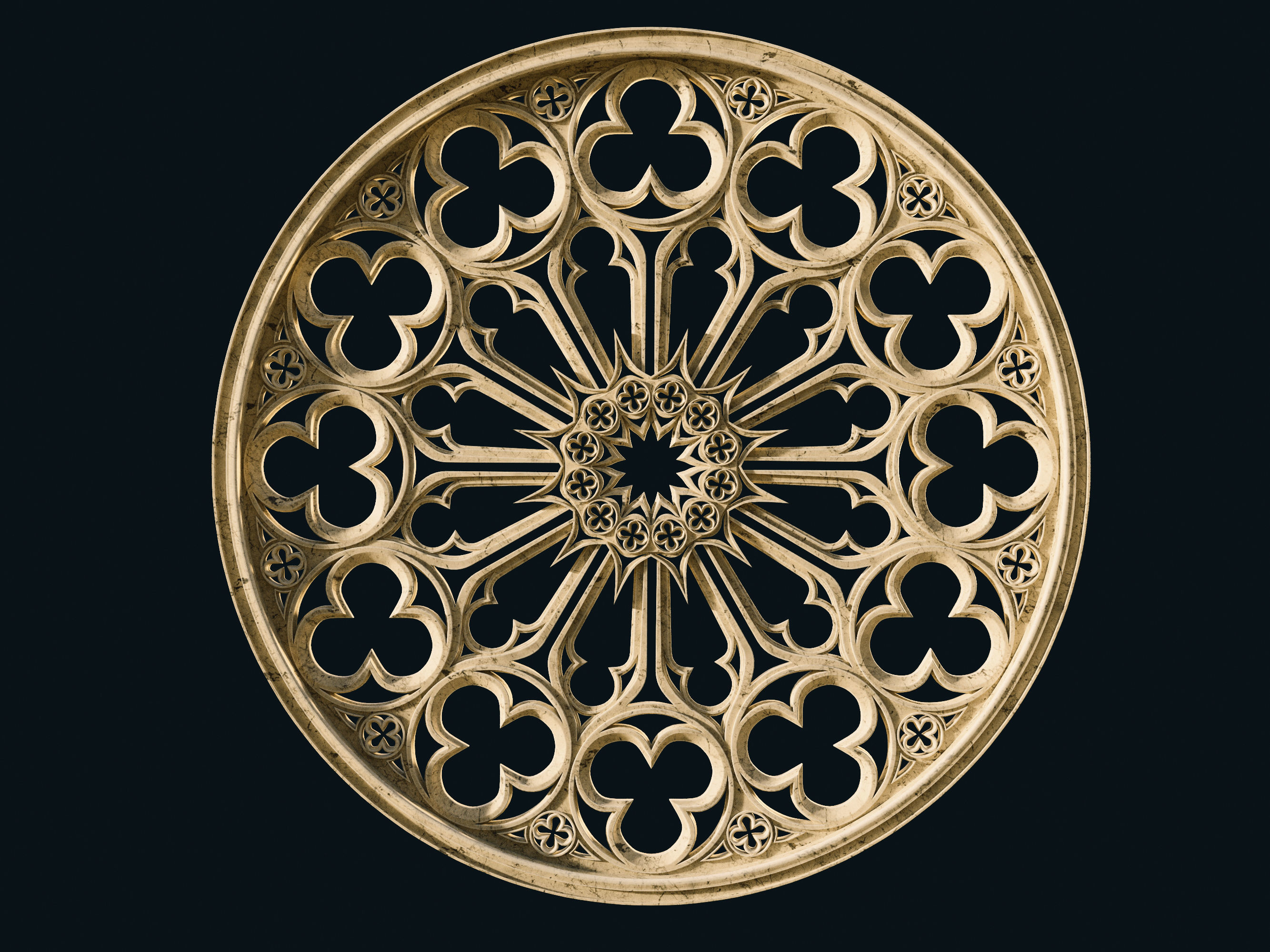Gothic Rose Window 3D model_3