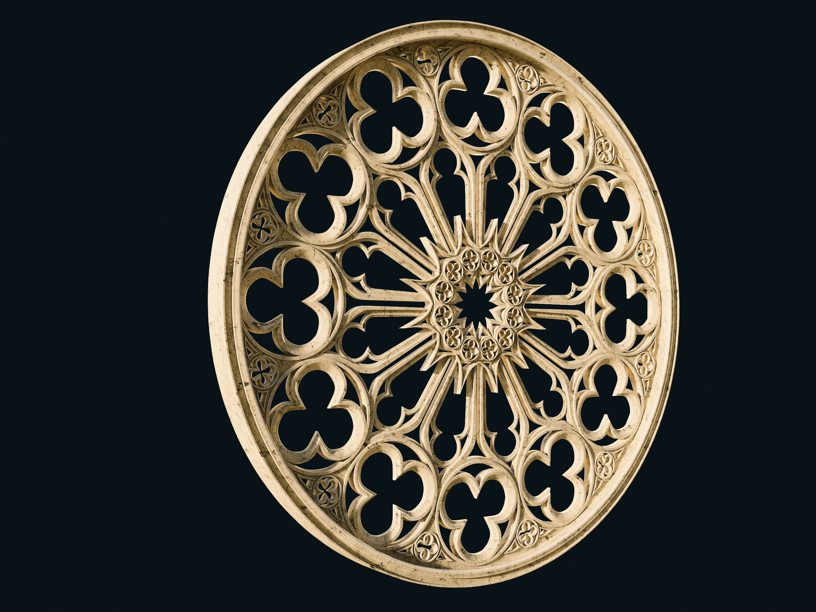 Gothic Rose Window 3D model_2